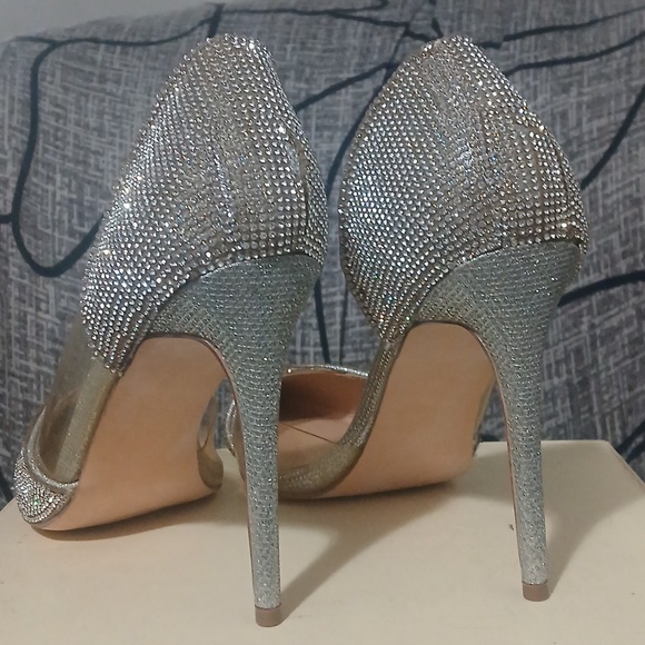 Silver Crystal Pointed-Toe Stiletto Pumps - Women - Picture 2 of 3